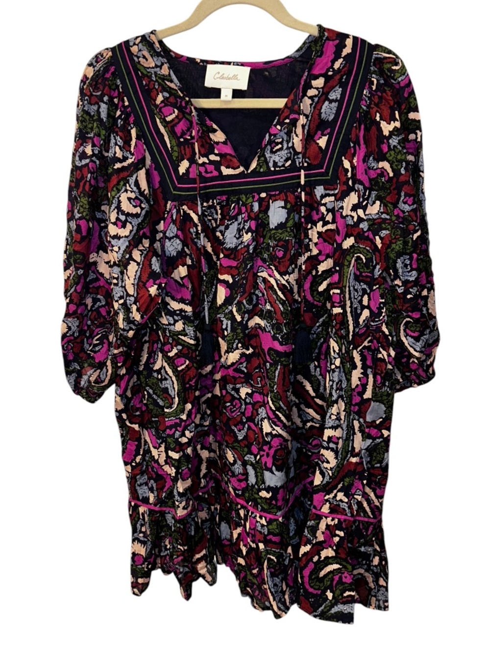 Cleobella NEW blue purple floral print mini tunic dress M